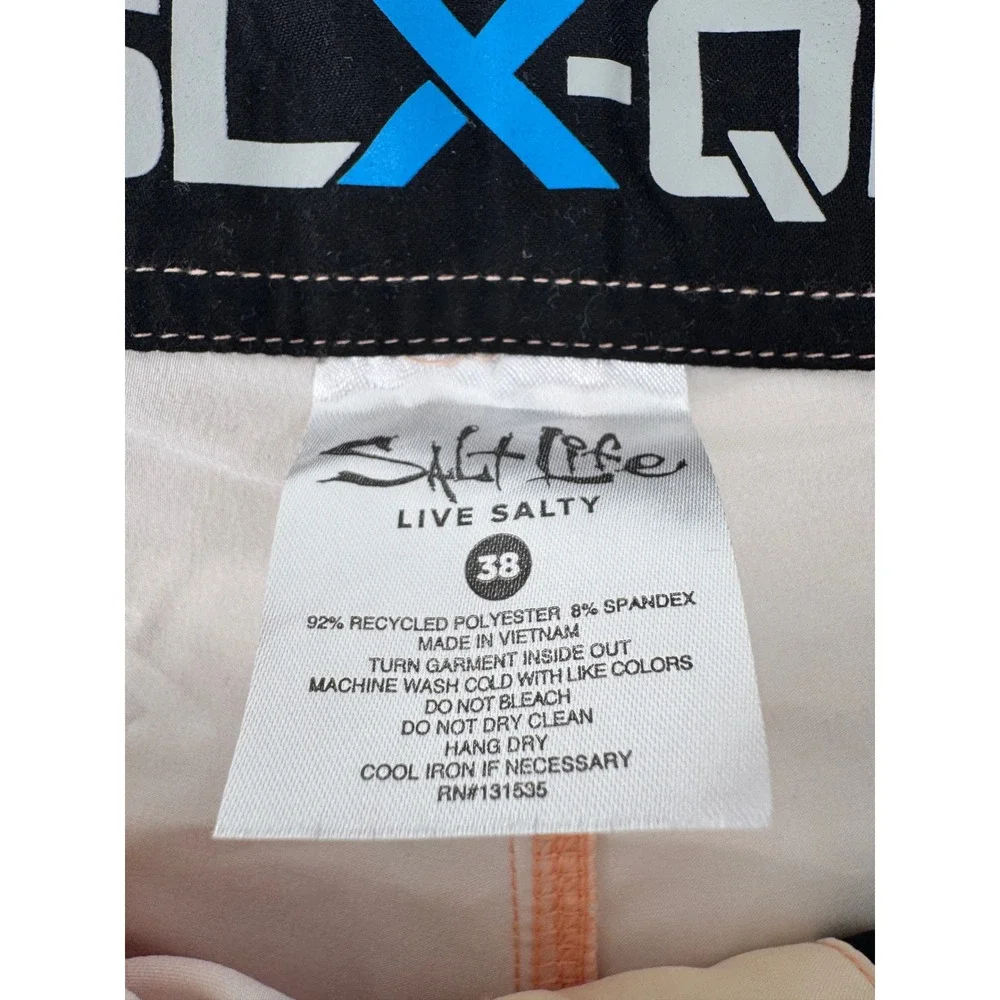Salt Life Vapor Stretch Board Shorts Mens‎ 38 Orange Blue SLX QD Camo Swim